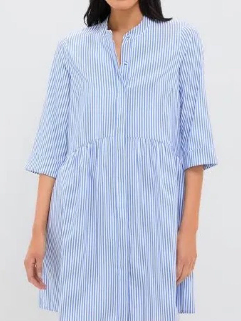 Tuckernuck Light Blue & White Striped Midi Shirt Dress
